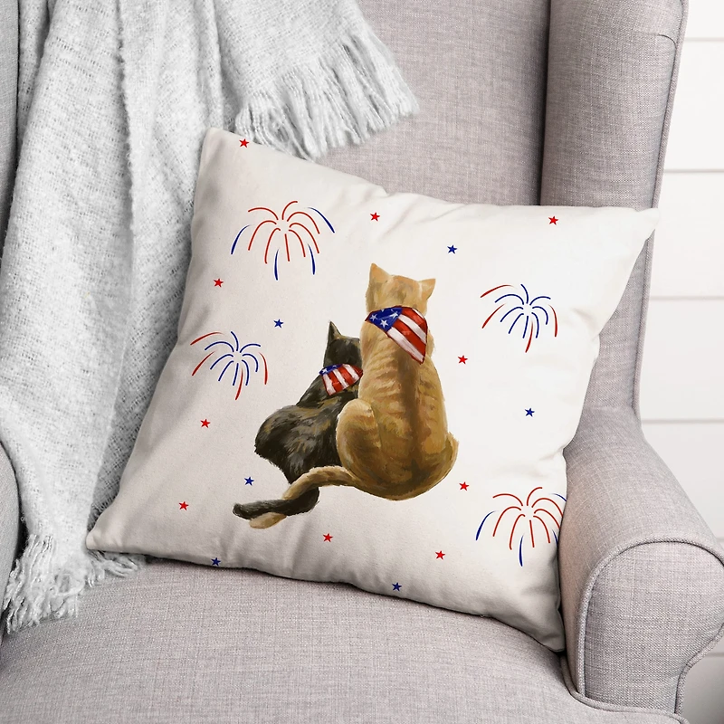 American Cats Throw Pillow
