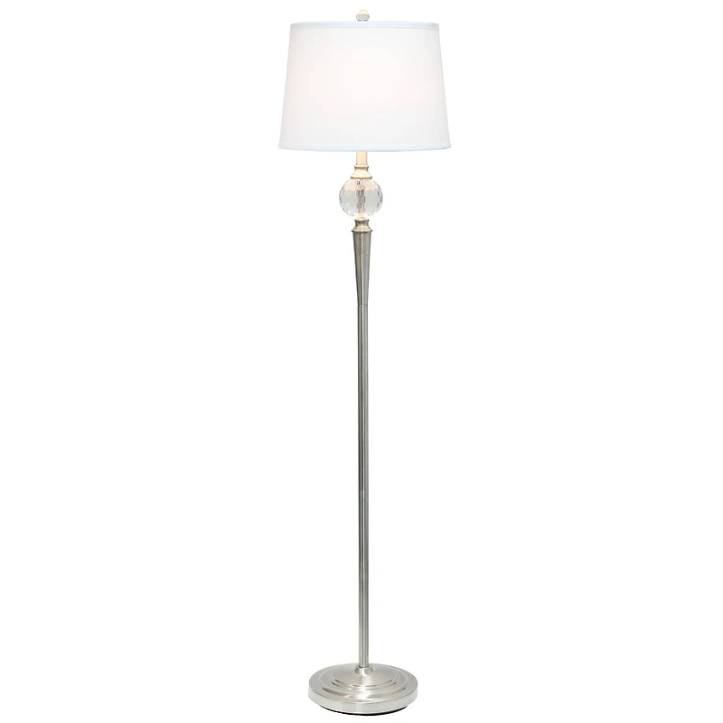Lalia Home Brushed Nickel Crystal Drop Table and Floor Lamp Set