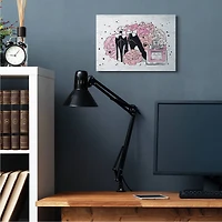 Stupell Industries Glam Pink Peonies Black Fashion Bow Heels Wall Art