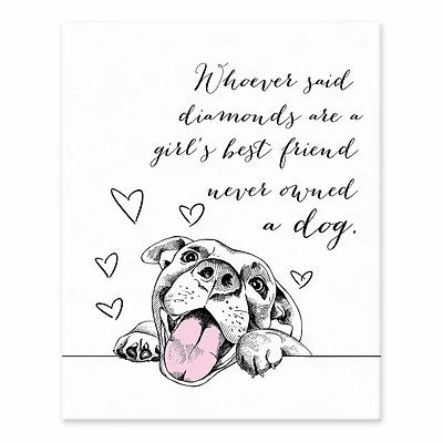 Dog's Are A Girl's Best Friend Tabletop Canvas