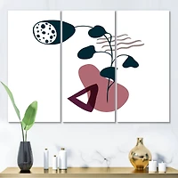 Designart - Elementary Shapes With Abstract Flowers Plants V
