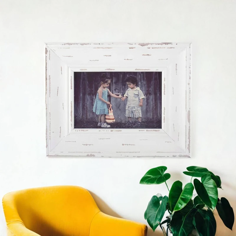 DII® White Distressed 5" x 7" Picture Frame