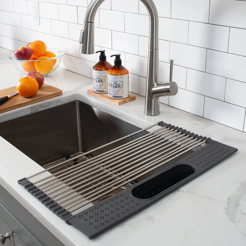 Kitchen Details Over the Sink Drying Rack with Utensil Holder