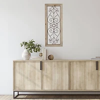 Hastings Home 50" Metal & Wood Wall Hanging Panel