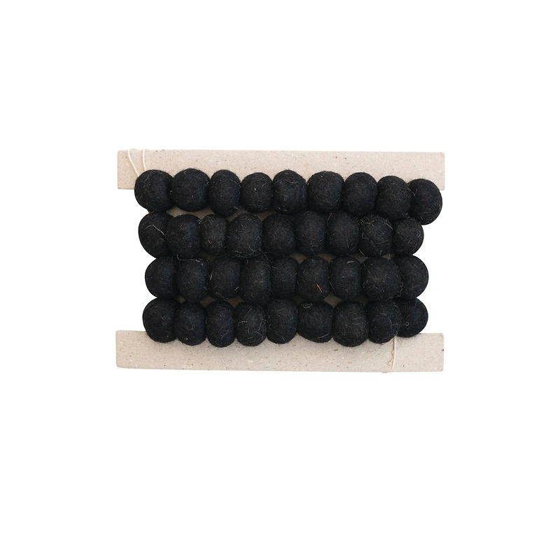 Hello Honey® 6ft. Black Handmade Wool Felt Ball Garland