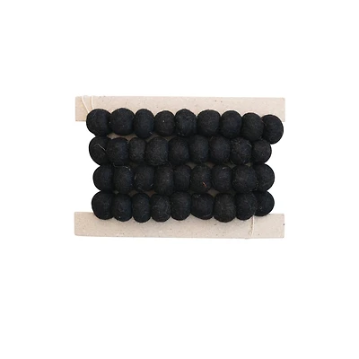 Hello Honey® 6ft. Black Handmade Wool Felt Ball Garland