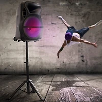 Trexonic Combination 15" Bluetooth Portable Speaker and Tripod Stand With Reactive Lights
