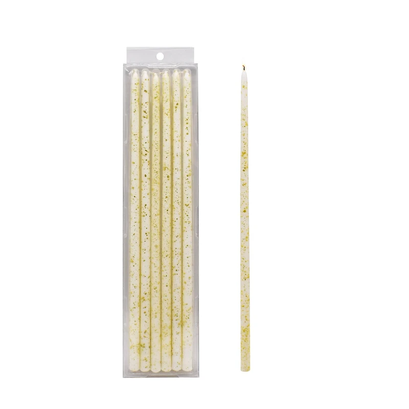 11.5" White Speckled Narrow Taper Candles, 12ct. by Ashland®