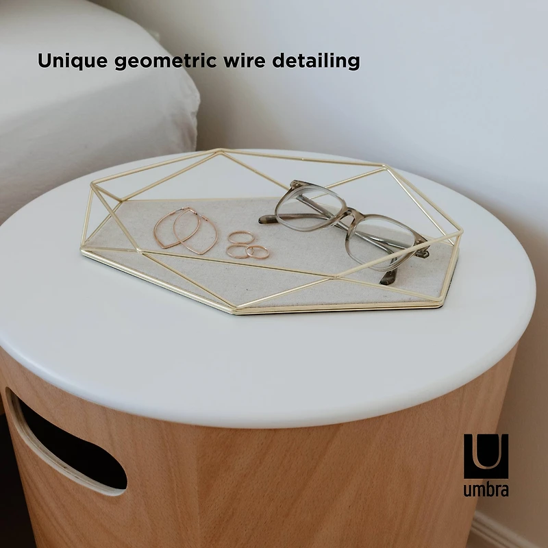 Umbra Matte Brass Prisma Jewelry Tray