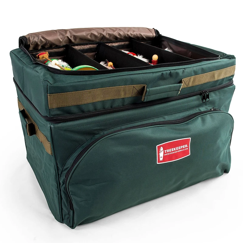 TreeKeeper 72ct. 4" Christmas Ornament Storage Box with Top Pocket