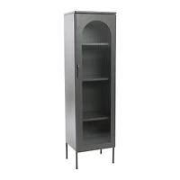 Hello Honey® Solstice 5ft. Tall Metal Accent Cabinet with Arched Glass Door