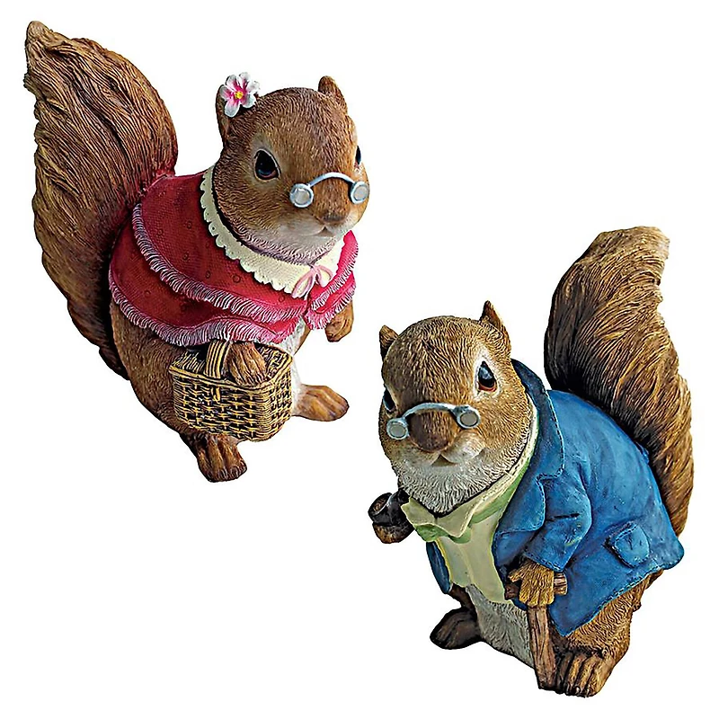 Design Toscano 6" Grandmother & Grandfather Squirrel Statue Set
