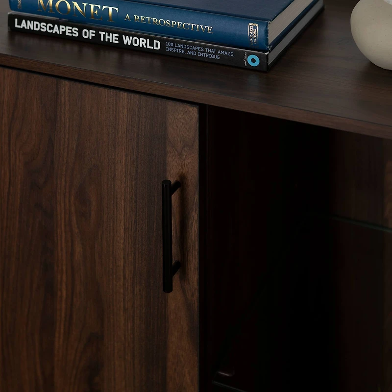 Walker Edison 30" Dark Walnut 1 Door Modern Wood Accent Cabinet