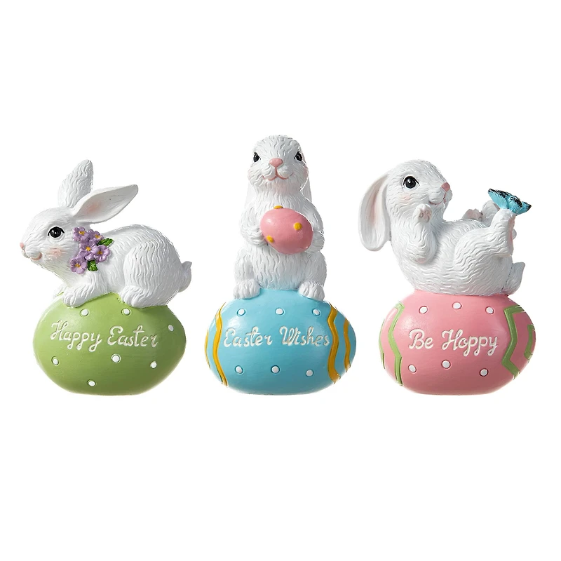 Glitzhome® 4.5" Easter Bunny Table Décor Set