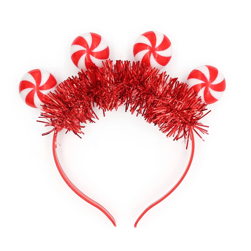 Red & White Light Up Peppermint Candy Headband by Celebrate It™