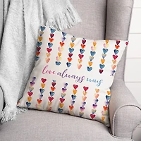 Love Always Wins Rainbow Throw Pillow