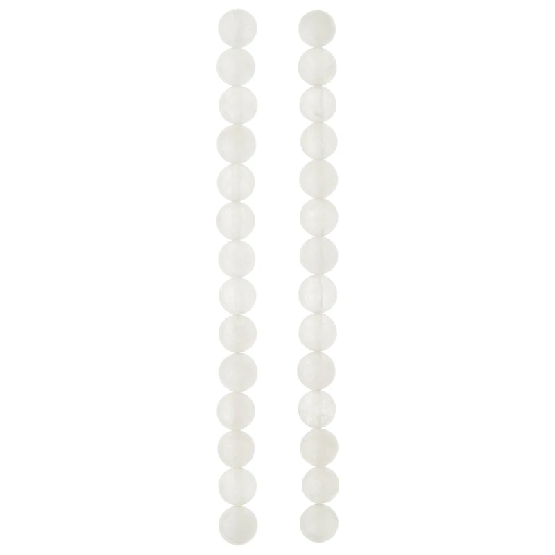 White Quartzite Round Beads, 8mm by Bead Landing™