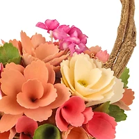 10" Pink Spring Floral Basket