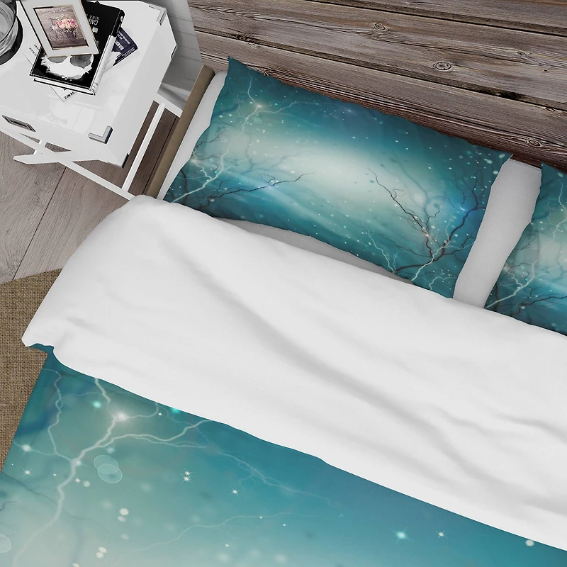 Designart 'Blue Winter Fantasy Forest' Cabin & Lodge Bedding Set