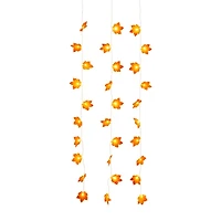 5ft. Pre-Lit Autumn Maple Leaf Artificial Fall Garland with 10 Warm White LED String Lights - Set of 3