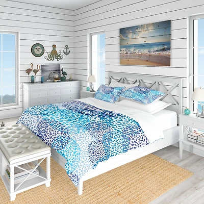 Designart 'Sea Motif Pattern' Nautical & Coastal Bedding Set