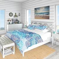 Designart 'Sea Motif Pattern' Nautical & Coastal Bedding Set