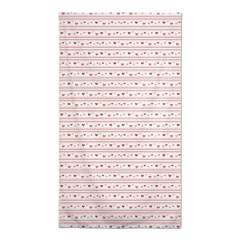 Multi Heart Stripes Pattern 58" x 102" Tablecloth