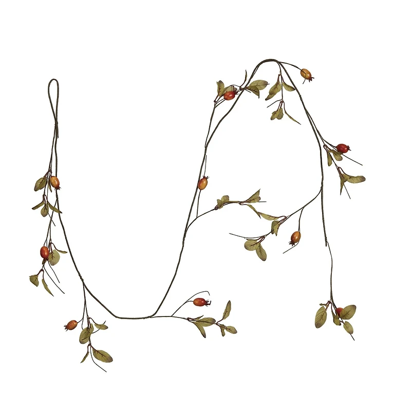 Hello Honey® 6ft. Green & Orange Faux Rose Hip Garland