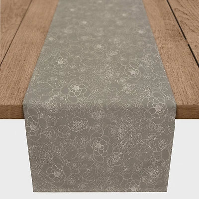 90" Line Floral Cotton Twill Runner