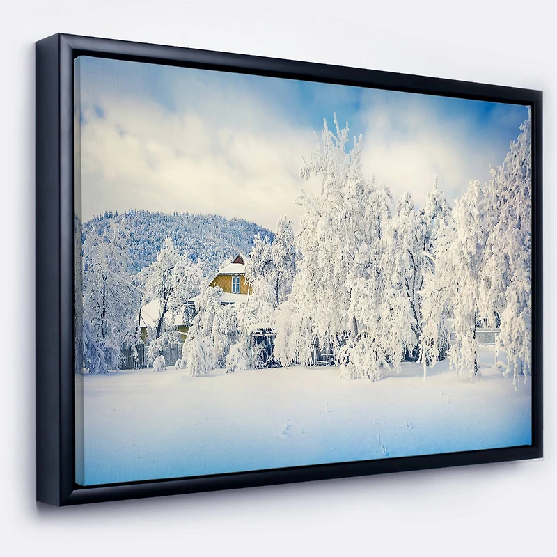 Designart - White Winter Mountain Landscape