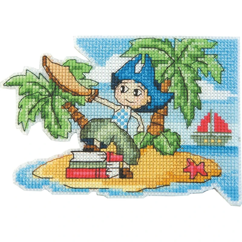 Crystal Art Plastic Canvas Counted Cross Stitch Kit Bookmark Fantasy World Boy