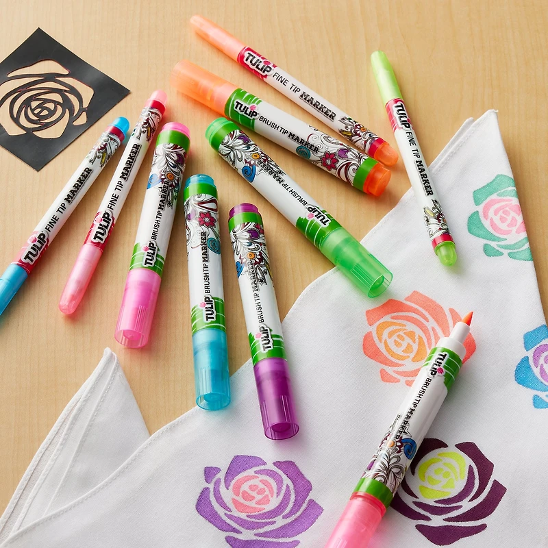 Tulip® Ultimate Fabric Markers Neon, 24 Pack