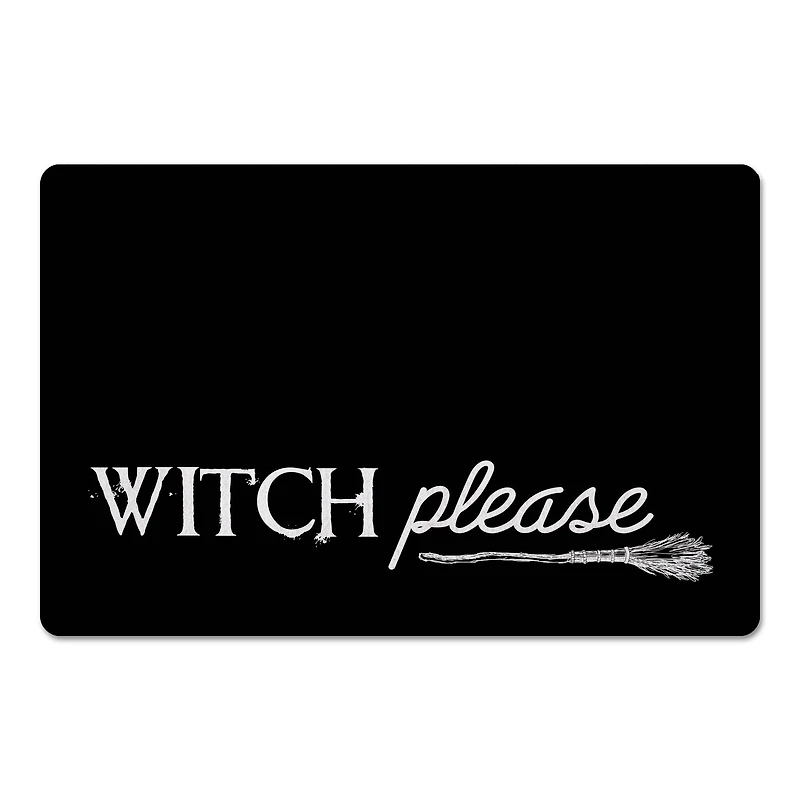 Black & White Witch Please Floor Mat