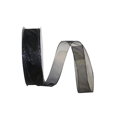 JAM Paper 1.5" x 50yd. Sheer Glitz Wired Value Ribbon