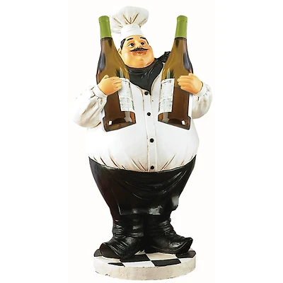 24" White Polystone Traditional Chef Sculpture