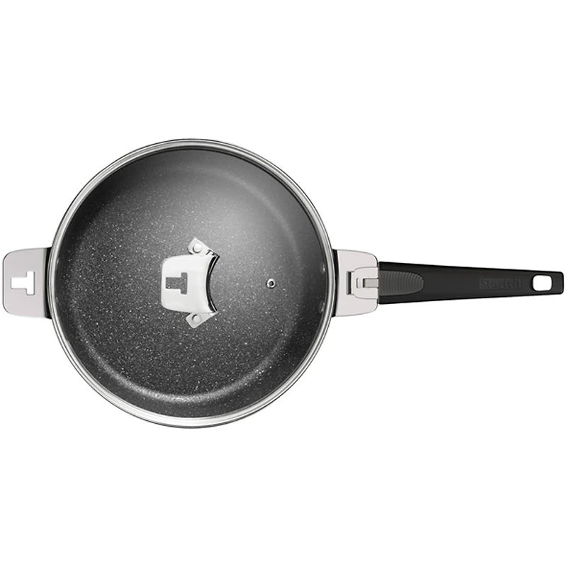 The Rock by Starfrit 9" Deep Fry Pan & Dutch Oven with Lid & Detachable Handle