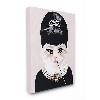 Stupell Industries Fashion Feline Jewelry And Makeup Cat Canvas Wall Art
