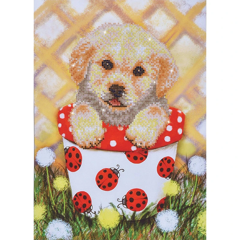 Diamond Dotz® Intermediate Pup in Pot Diamond Painting Kit