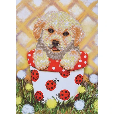 Diamond Dotz® Intermediate Pup in Pot Diamond Painting Kit