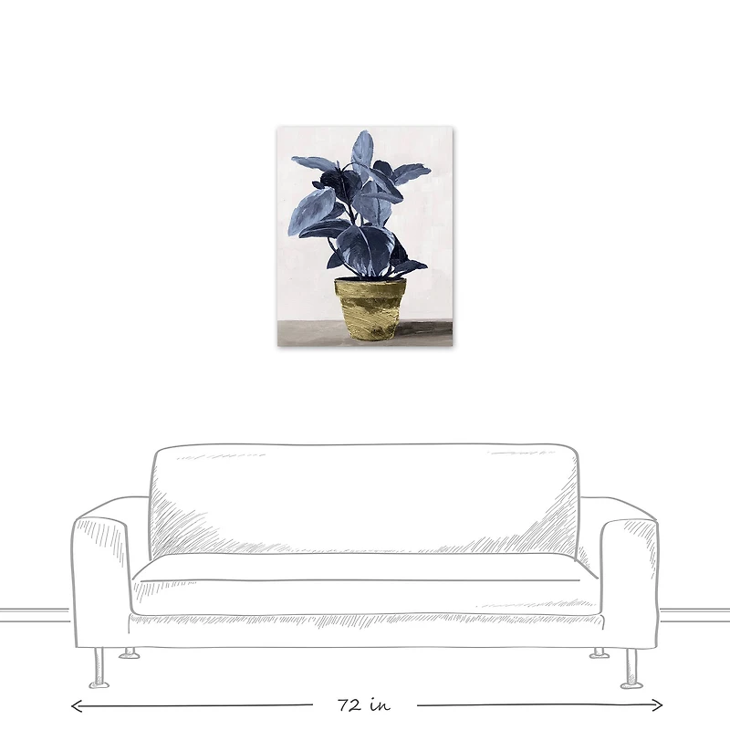 Blue Plant 24" x 30" Canvas Wall Art