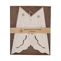 Hello Honey® 25" White Hanging Snowflake Paper Ornament