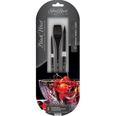 Silver Brush Limited Black Velvet® 3 Piece Best Basic Watercolor Brush Set