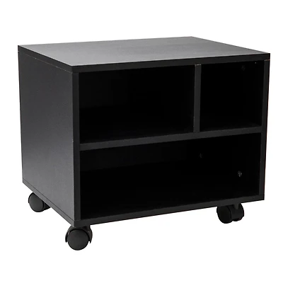 Mind Reader 15.7" Black Printer Cart with Rolling Supply Organization Shelves