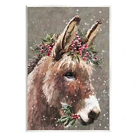 Stupell Industries Winter Donkey Snow Falling Wall Plaque Art