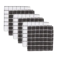 DII® Mineral Gray Combo Windowpane Dishcloths, 6ct.