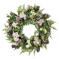 30'' Green and Purple Hydrangea Floral Spring Wreath