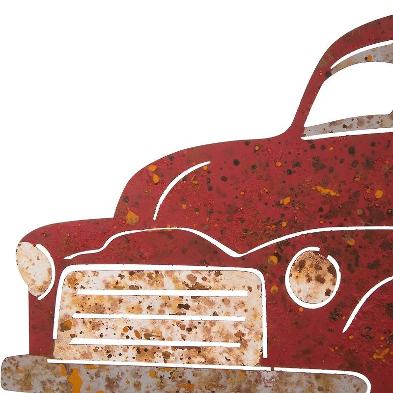 Glitzhome® Metal Rusty Truck Décor Sign
