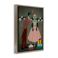 Stupell Industries Romantic Christmas Kiss Floating Frame Wall Art