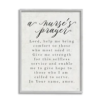 Stupell Industries A Nurse's Prayer Inspirational Office Faith Framed Wall Art