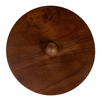 Hello Honey® White Raised Dots Stoneware Canister with Acacia Wood Lid